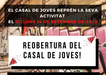 Reprenem l'activitat del nostre Casal de Joves amb nous cursos presencials i totes les mesures per a la contenció i prevenció de la Covid-19