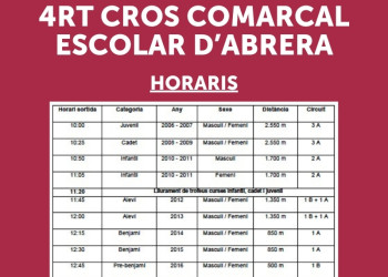 4rt CROS COMARCAL ESCOLAR 030224 - HORARIS