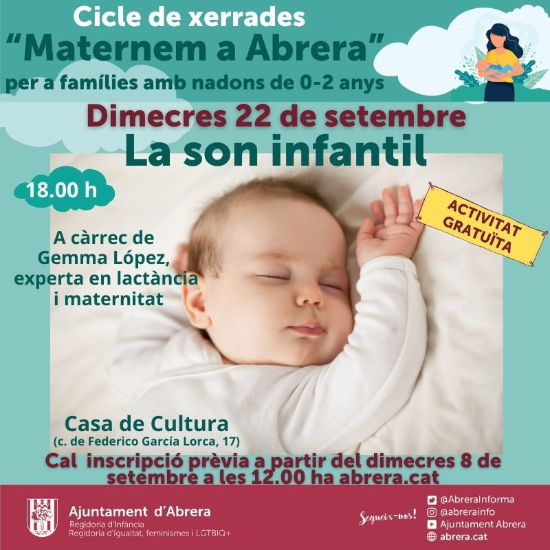 Cicle de xerrades 'Maternem a Abrera' per a famílies amb nadons de 0-2 anys