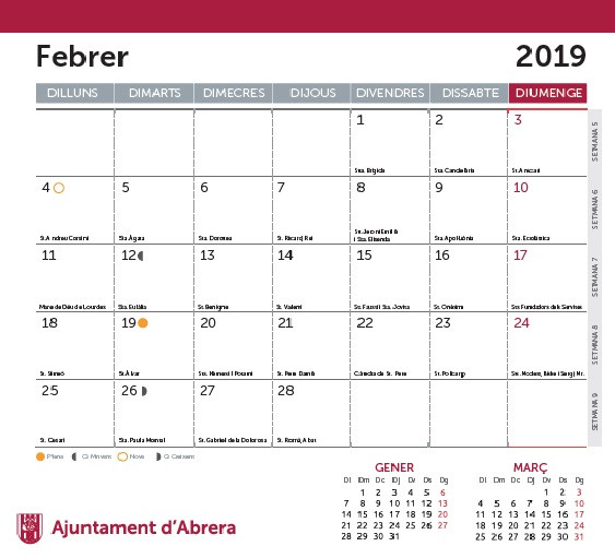 Calendari d'Abrera 2019