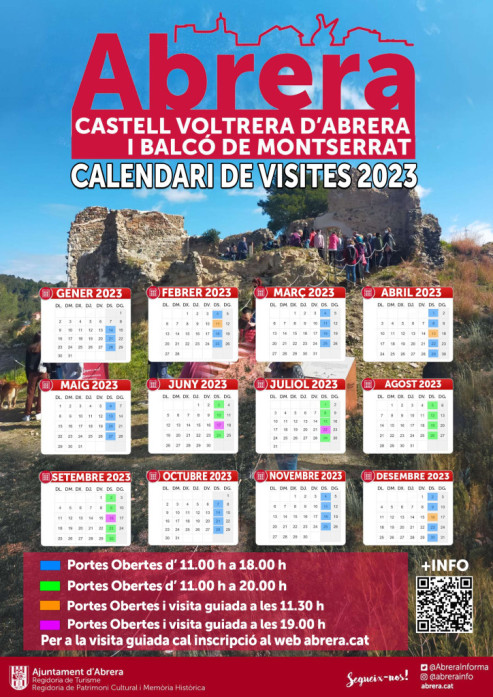 Calendari de portes obertes i visites guiades al Castell de Voltrera i Balcó de Montserrat pel 2023
