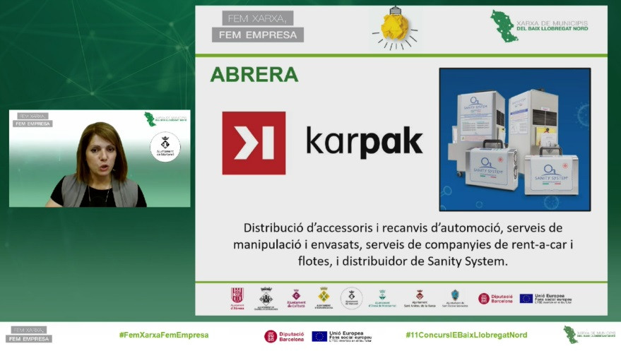 Acte telemàtic de lliurament de premis de l'11è Concurs d'Iniciatives Empresarials del Baix Llobregat Nord - Manipulados Karpak