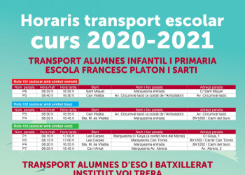 Bus escolar d'Abrera. Curs 2020-2021