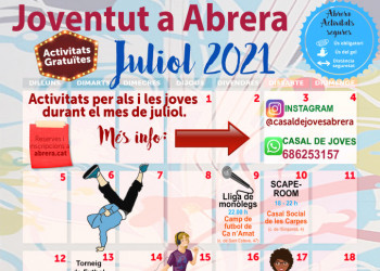 Calendari activitats juliol  2021 joventut