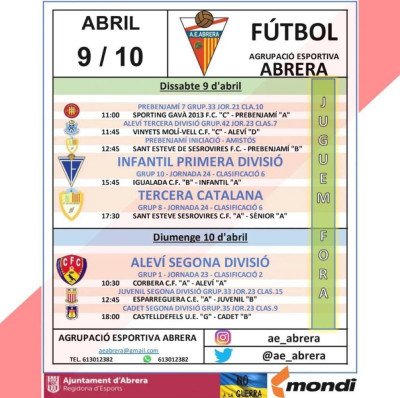 Calendari partits AE Abrera cap de setmana 9 i 10 d'abril -A fora.jpeg