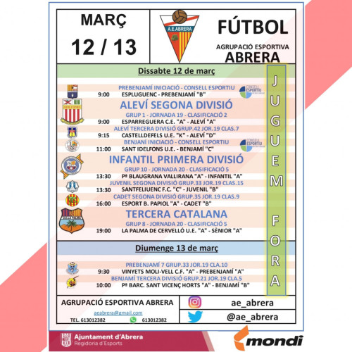 Calendari partits Agrupació Esportiva Abrera cap de setmana 12 i 13 de març - A fora.jpg