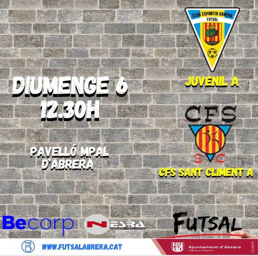 Calendari partits CE Futsal Abrera diumenge 6 de març 03