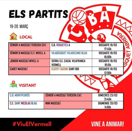 Calendari partits Club Bàsquet Abrera cap de setmana 19 i 20 de març.jpeg