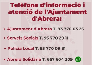 Telèfons d'informació i atenció de l'Ajuntament d'Abrera