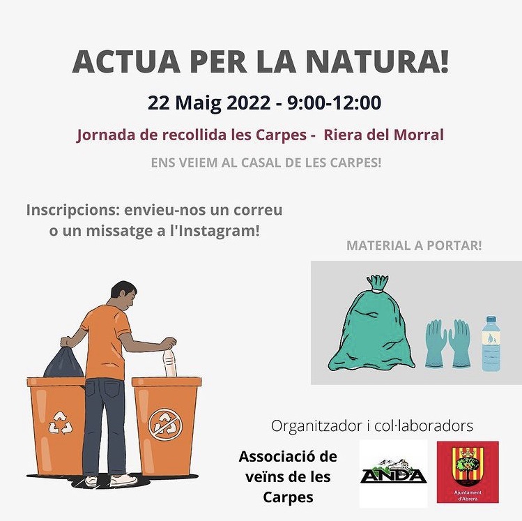Nova recollida de residus al barri de Les Carpes - diumenge 22 de maig de 9 h a 12 h