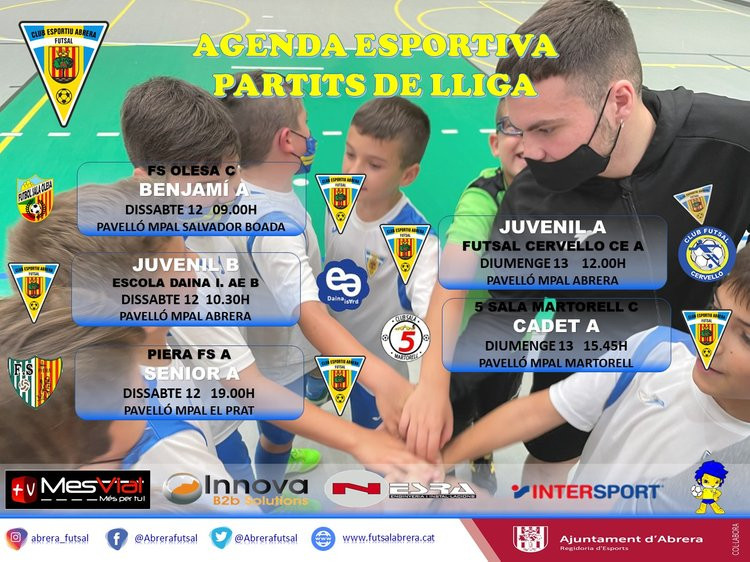 CE Futsal Abrera - Calendari partits cap de setmana 12 i 13 juny 2021