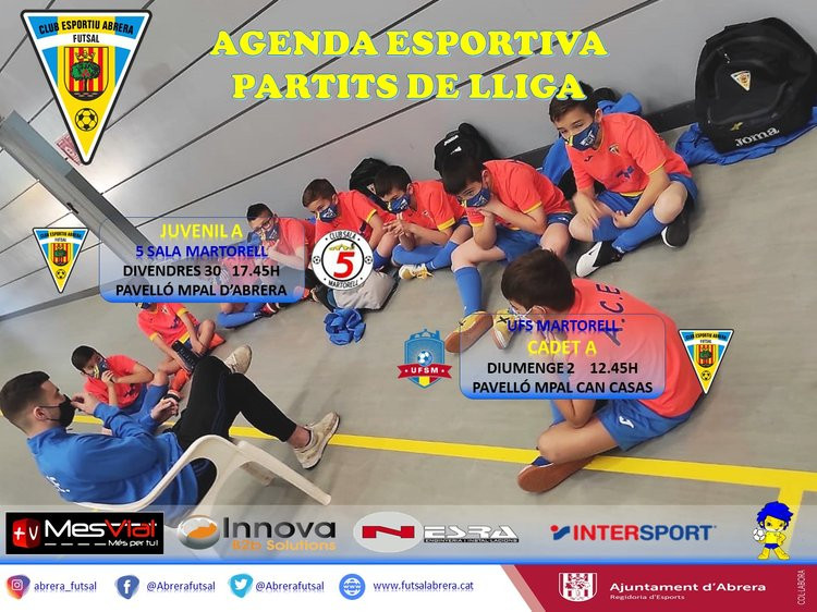 CE Futsal Abrera - Calendari partits del cap de setmana del 1 i 2 de maig de 2021