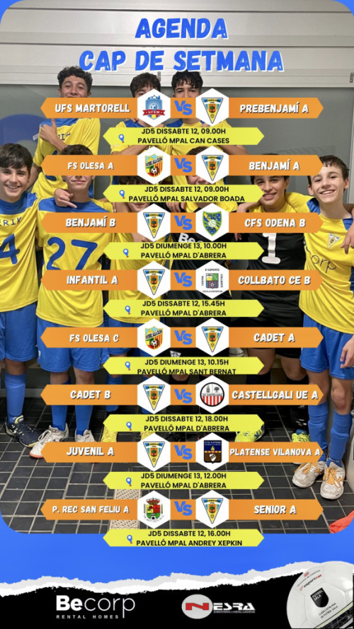 CE Futsal Abrera - Calendari partits dissabte 12 i diumenge 13 novembre 2022.jpg