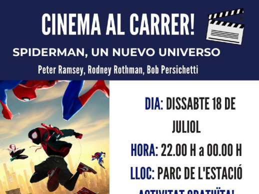 El dissabte, torna el Cinema al carrer al Parc de l'Estació amb "Spiderman, un Nuevo universo"