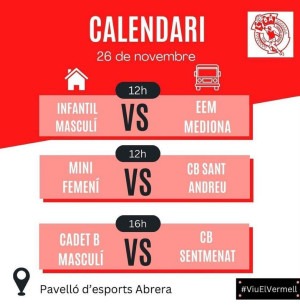Club Bàsquet Abrera - Calendari partits diumenge 27 novembre 2022 - ACASA.jpeg