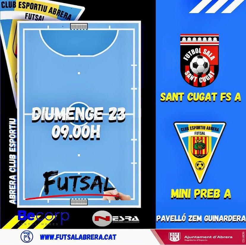 Club Esportiu Futsal Abrera - Partit Mini Prebenjamí A diumenge 23 de gener de 2022