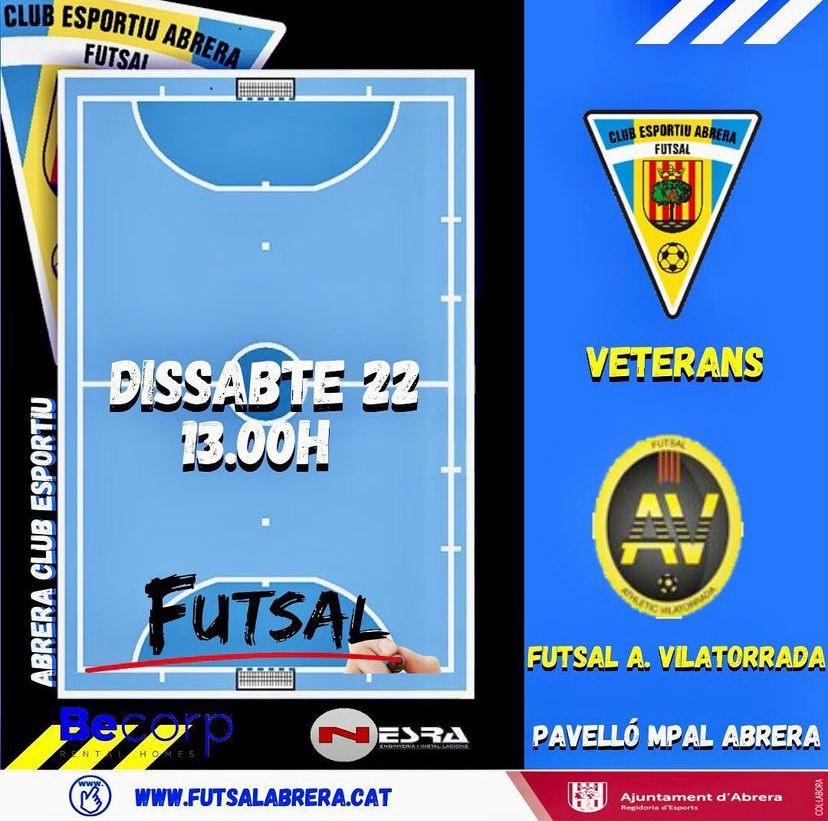 Club Esportiu Futsal Abrera - Partit Veterans dissabte 22 de gener de 2022