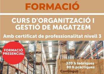 Cartell formació Curs d'Organització i Gestió de Magatzem - Inici 14 de març de 2022