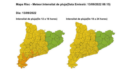 Previsió de pluja pel dimarts 13 de setembre. CECAT