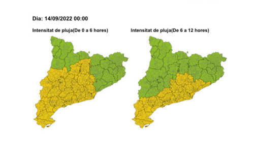 Previsió dimecres 14 de setembre de 2022