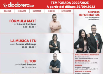 Graella Ràdio Abrera -Temporada 2022-2023 a partir del dilluns 29 d'agost de 2022