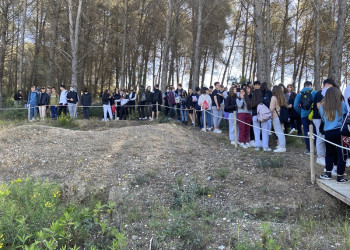 Visitem amb l'alumnat de 4t d'ESO de l'Institut Voltrera els espais patrimonials de les Trinxeres de la Guerra Civil del Bosc de Sant Miquel