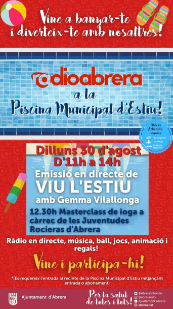 Ràdio Abrera torna el dilluns 30 d'agost a la Piscina Municipal d'Estiu amb el programa 