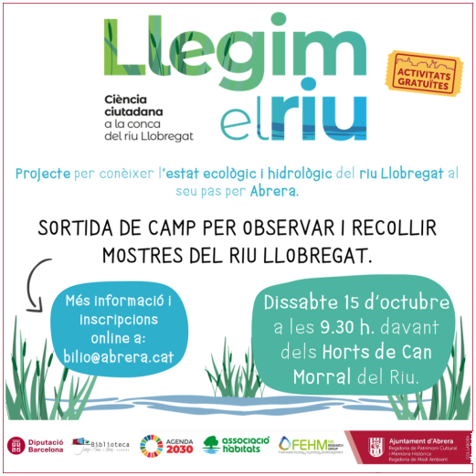 Llegim al riu: Sortida de camp per observar i recollir mostres del Riu llobregat