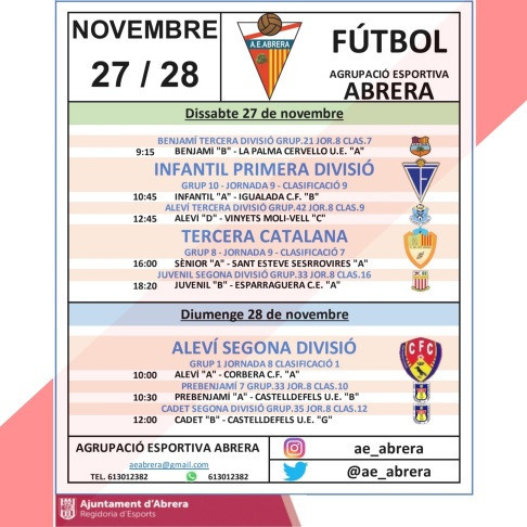 Partits Agrupació Esportiva Abrera cap de setmana del 27 i 28 de novembre - A Casa.jpg