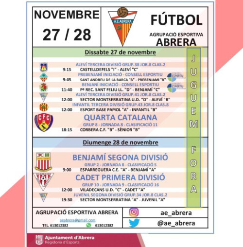 Partits Agrupació Esportiva Abrera cap de setmana del 27 i 28 de novembre - A Fora.jpg