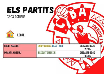 Partits CB Abrera 2 i 3 octubre 2021 a casa.