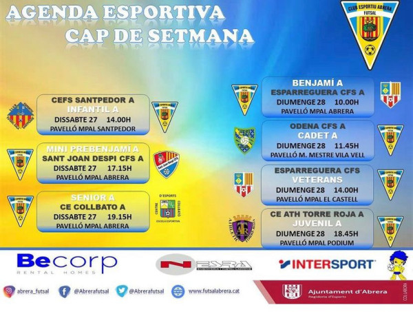 Partits Club Esportiu Futsal Abrera del cap de setmana del dissabte 27 i el diumenge 28 de novembre de 2021.jpeg