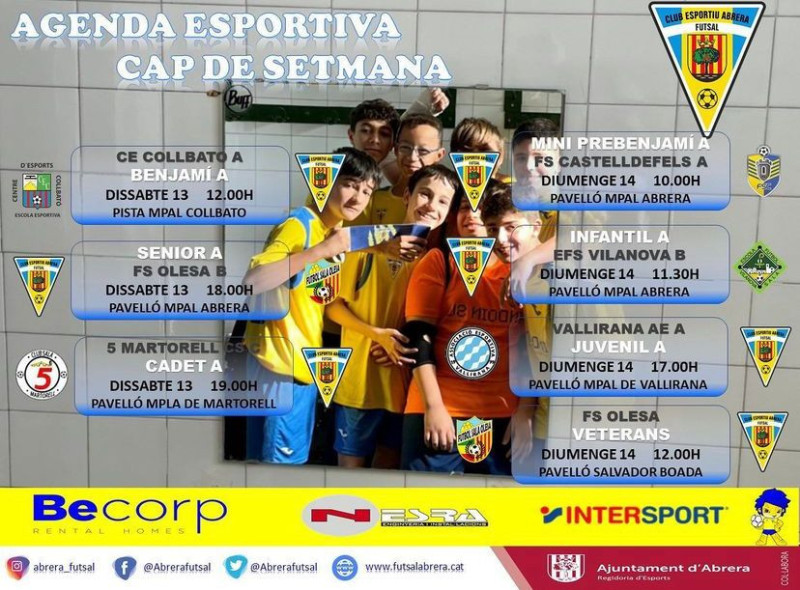 Partits Club Esportiu Futsal Abrera dissabte 13 i diumenge 14 novembre.jpeg