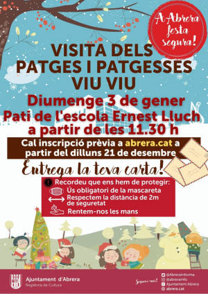 Cartell cita prèvia per la visita dels Patges i Patgesses Viu-Viiu el 03/12/2020