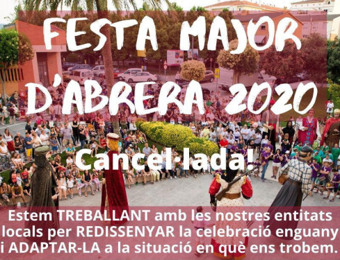 La Festa Major 2020 queda cancel·lada i treballem en un nou format juntament amb les entitats del nostre municipi