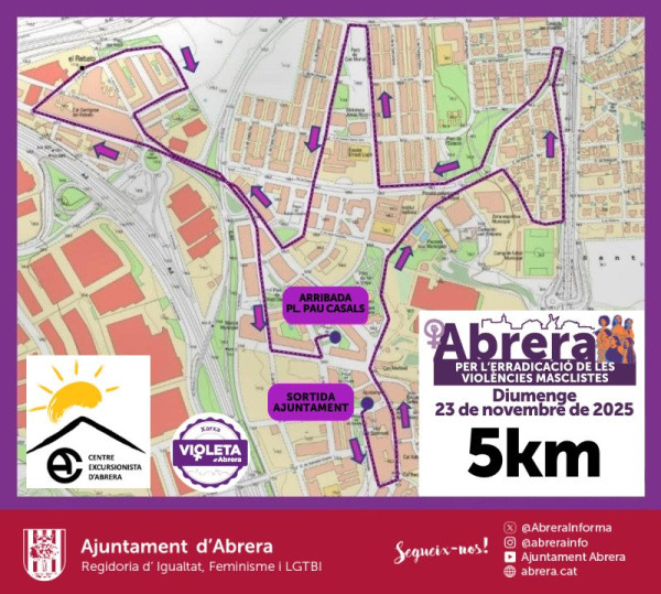 Plànol de la III Marxa d'Abrera contra les violències masclistes d'Abrera 2025