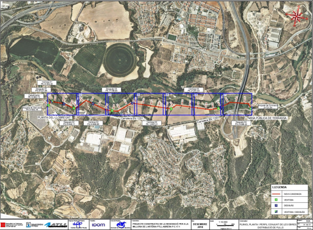 Supervisem les obres de renovació de l’arteria de la planta de tractament de les aigües del riu Llobregat al seu pas pel nostre municipi, encetades recentment