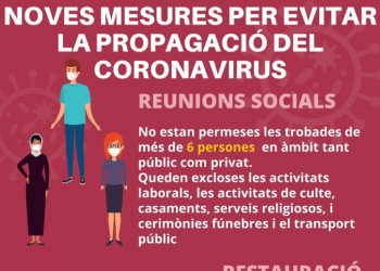 Limitades a un màxim de 6 persones les trobades socials tant en l'àmbit públic com privat