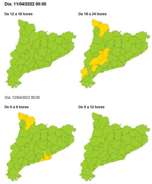 Avís de vent pel dilluns 11 d'abril i la nit del dimarts 12 d'abril