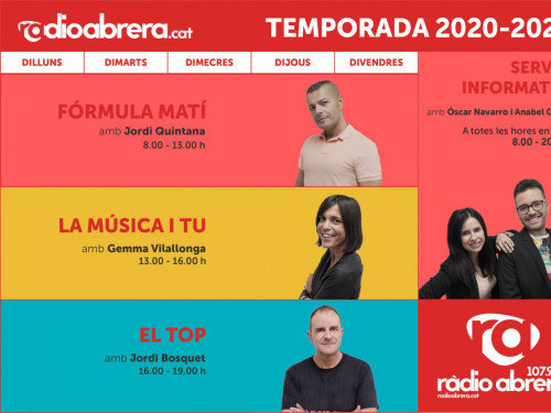 Graella nova temporada 2020-21 de Ràdio Abrera