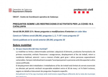 Qüestionari restriccions Covid 19 06-04-20 15h
