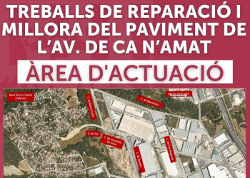 Treballs de reparació i millora del paviment de l'avinguda de Ca n'Amat