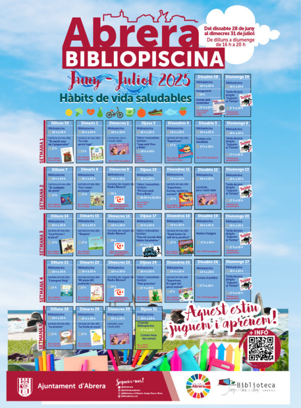Consulteu la programació de la Bibliopiscina 2025 a la Piscina Municipal d'Estiu!