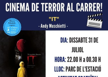 Ei, joves! No us perdeu el cinema jove a la fresca d'aquest proper dissabte amb la projecció d' "It"