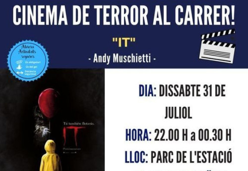 Ei, joves! No us perdeu el cinema jove a la fresca d'aquest proper dissabte amb la projecció d' "It"