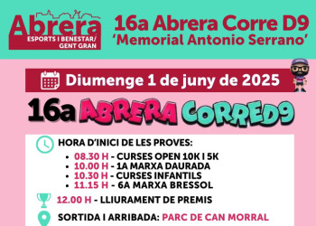 Cartell de la 16a Abrera Corre D9 2025