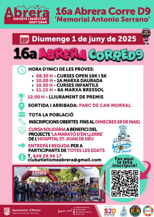 Cartell de la 16a Abrera Corre D9 2025