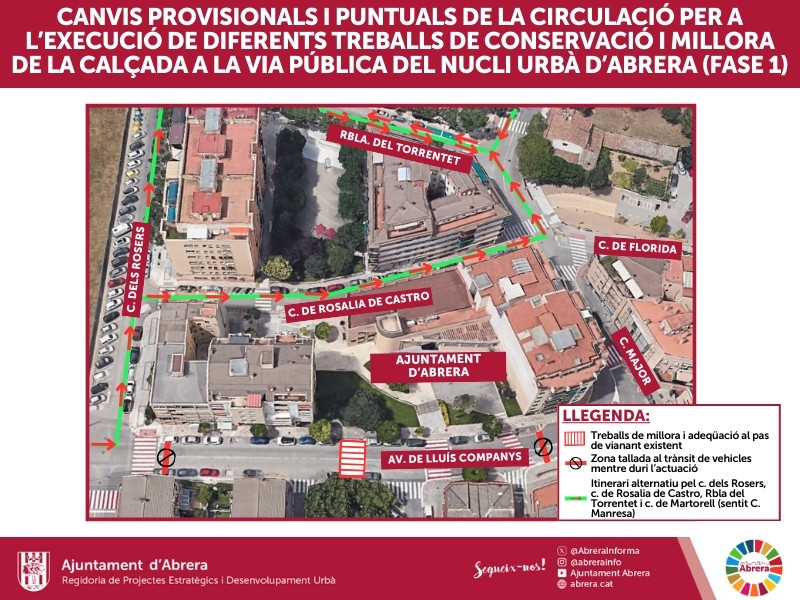 Aquesta setmana encetem els treballs als passos elevats del Centre Aquàtic Municipal, al Passeig de l’Estació i davant de l’Ajuntament
