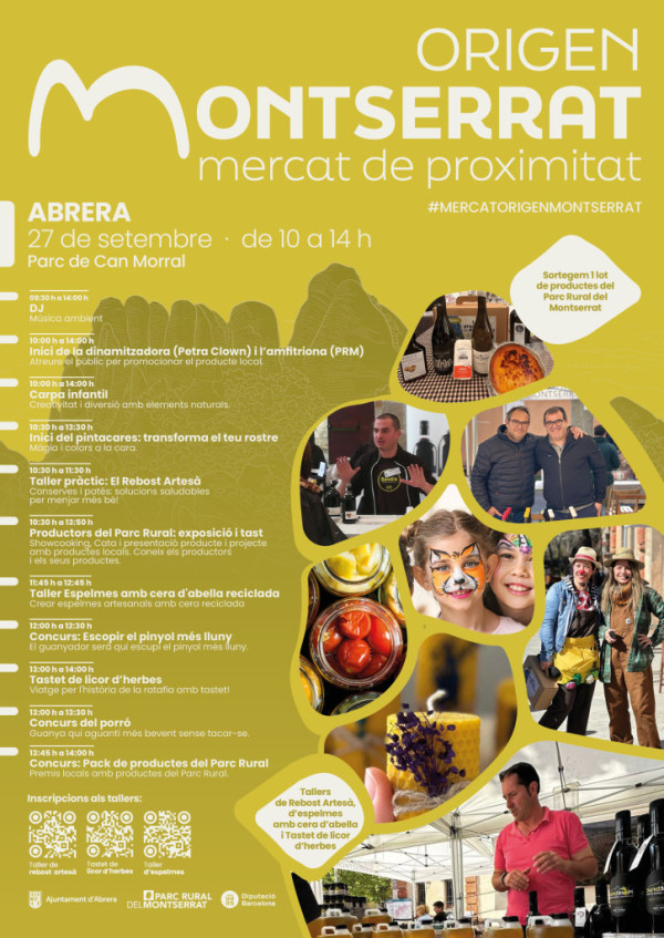 Cartell mercat de proximitat Origen Montserrat 2026