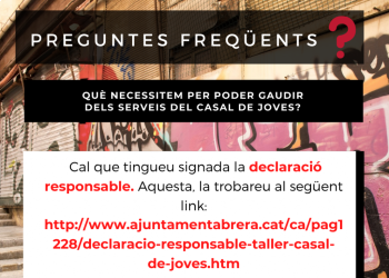Atenció! El Casal de Joves reprèn la seva activitat presencial el dilluns 14 de juny!